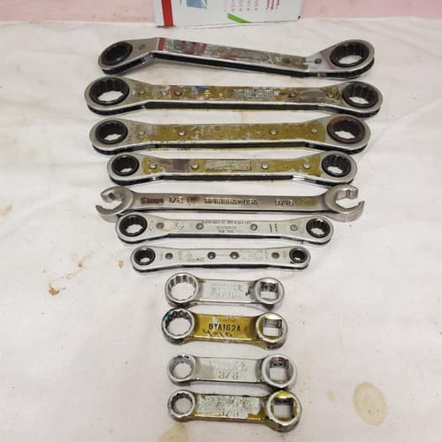 Lot of 11 Assorted Ratcheting Box End Wrench Set LOT-916 - Thumbnail 2