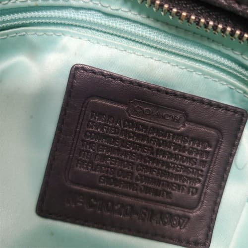 Coach Black Leather with Patent Leather Trim and Bright Blue Liner - Thumbnail 6
