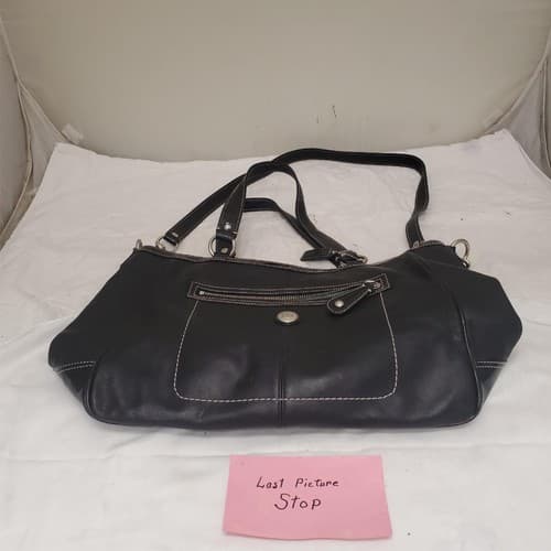 Coach Black Leather with Patent Leather Trim and Bright Blue Liner - Thumbnail 11