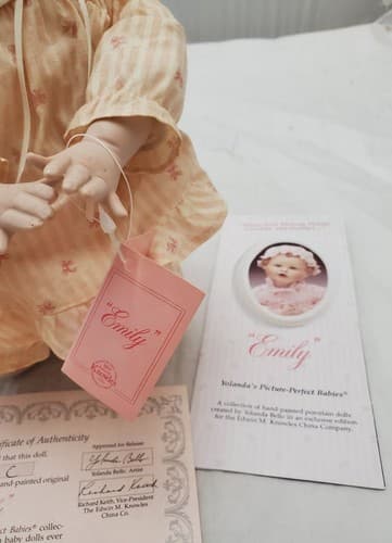 Edwin M. Knowles Emily Picture Perfect Babies Porcelain Doll by Yolanda Bello - Thumbnail 3