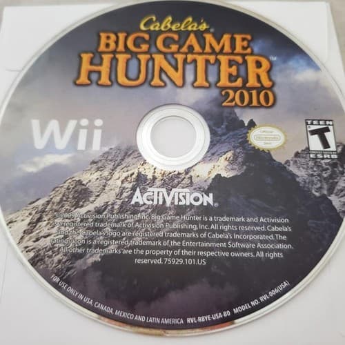 Cabela's Big Game Hunter 2010 Nintendo Wii Video Game DISC ONLY - Image 1