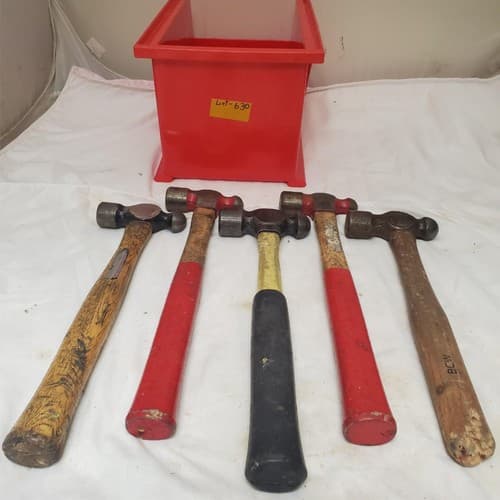 Lot of 6 Assorted Ball Peen Hammer Set LOT-630 - Image 1