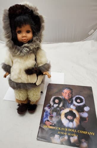 Vintage Beautiful Memeluck Fur Doll Company Made in Juneau Alaska - Image 1