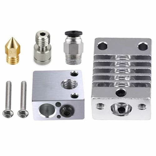 3D Printer Assembled CR10 Hotend Nozzle Heatsink Kit - 1.75mm .4mm - Thumbnail 3