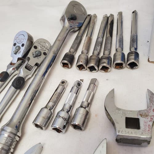 Lot of 19 Assorted Snap on Crowsfoot Wrench Chrome Socket Extension set LOT-987 - Thumbnail 7