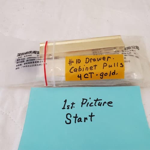 Lot of 4 Gold Cabinet Pulls Handle #10 - Image 1