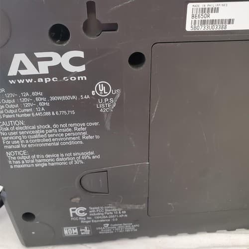 APC Back Up UPS ES 650 120V BE650R Surge Protected #11 (NO BATTERY INCLUDED) - Thumbnail 8