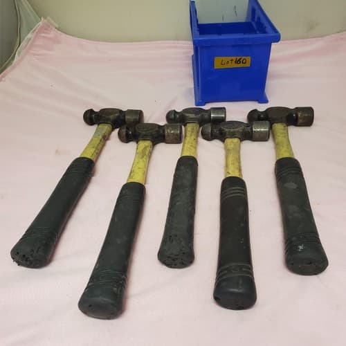 Lot of 5 Heavy Duty Ball Peen Fiberglass Wooden Handle Hammers LOT-160 - Image 1