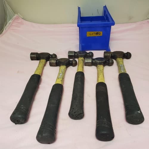 Lot of 5 Heavy Duty Ball Peen Fiberglass Wooden Handle Hammers LOT-160 - Thumbnail 4