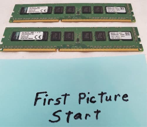 Lot of 2 KingSton 16GB KVR1333D3E9SK2 Micron 8GB PC3-10600E-9-10-E3 Memory RAM - Image 1