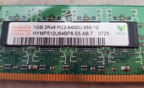 One Hynix 1GB 2Rx8 PC2-6400U-555-12 Korea 05 HYMP512U64BP8-S5- AB-T - Thumbnail 2