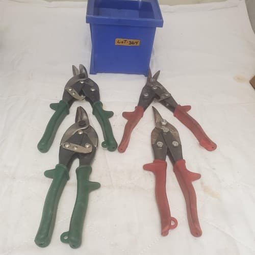 Lot of 4 BluePoint DAR Cuts Right Tin Snips Aviation Sheet Metal Cutters LOT-364 - Image 1