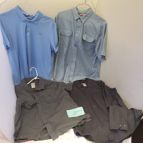 Lot of 4 Mens Wrangler Jeans Co 100% Cotton Long & Short Sleeve Shirt Size L - Image 1