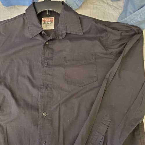 Lot of 4 Mens Wrangler Jeans Co 100% Cotton Long & Short Sleeve Shirt Size L - Thumbnail 7
