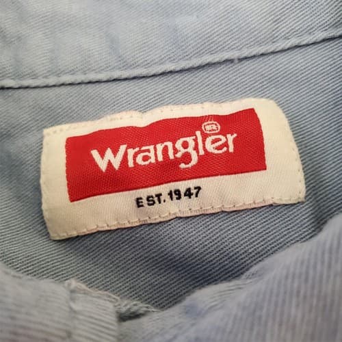 Lot of 4 Mens Wrangler Jeans Co 100% Cotton Long & Short Sleeve Shirt Size L - Thumbnail 11
