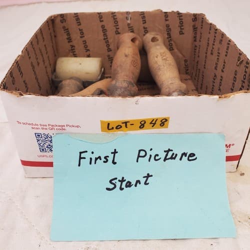 Lot of 5 Assorted Wooden Handle Seam Brayers Rollers LOT-848 - Thumbnail 2