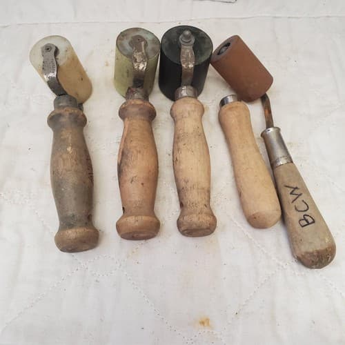 Lot of 5 Assorted Wooden Handle Seam Brayers Rollers LOT-848 - Thumbnail 6