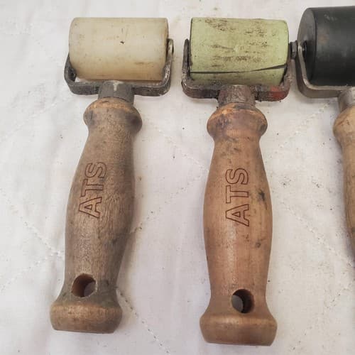 Lot of 5 Assorted Wooden Handle Seam Brayers Rollers LOT-848 - Thumbnail 4