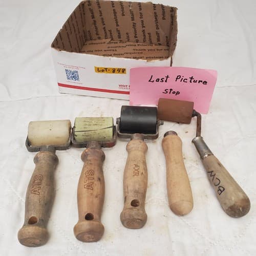 Lot of 5 Assorted Wooden Handle Seam Brayers Rollers LOT-848 - Thumbnail 7