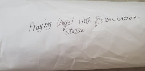 Vintage Home Decor Figurine Praying Angel With Flower Statue - Thumbnail 6