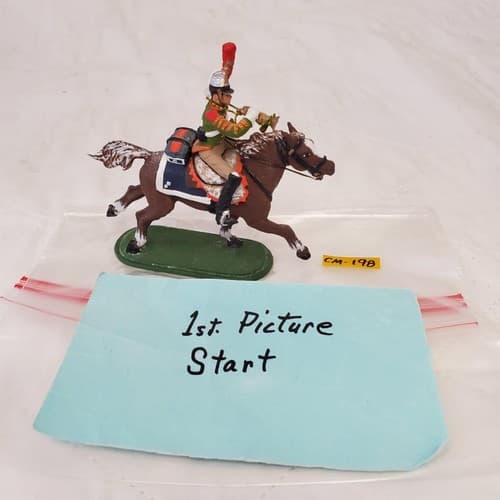 St. Petersburg Hand Painted Metal Toy Soldier Calvary Trumpeter CM-198 - Image 1