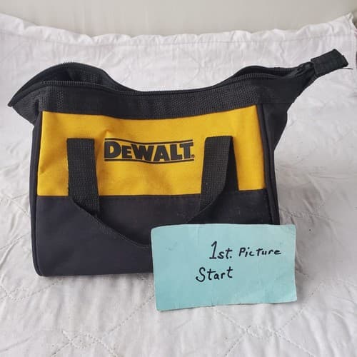 DEWALT TOOL BAG 11" x 8" x 7" Heavy Duty Nylon & Square Plastic Base LOT 652 - Image 1