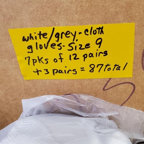 Lot of 87 Pairs FlexTech Assorted White & Grey Hand Gloves Size 9 - Thumbnail 2