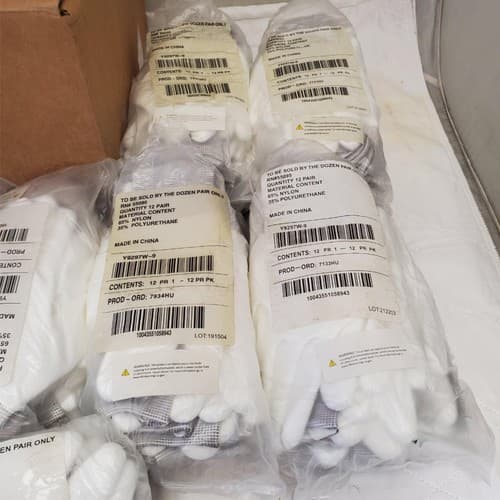 Lot of 87 Pairs FlexTech Assorted White & Grey Hand Gloves Size 9 - Thumbnail 4