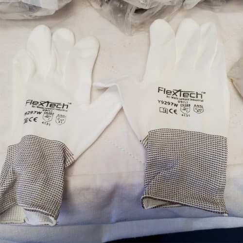 Lot of 87 Pairs FlexTech Assorted White & Grey Hand Gloves Size 9 - Thumbnail 7