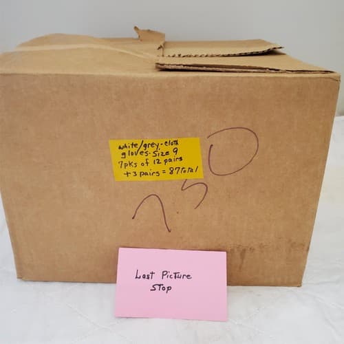 Lot of 87 Pairs FlexTech Assorted White & Grey Hand Gloves Size 9 - Thumbnail 9