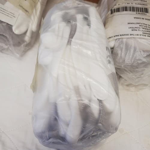 Lot of 87 Pairs FlexTech Assorted White & Grey Hand Gloves Size 9 - Thumbnail 8