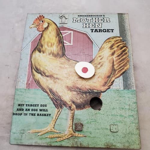 Vintage Knickerbocker Mother Hen Target Shooting Toy Game - Image 1