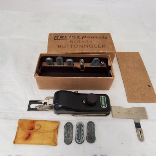 Vintage Sewing Greist Products Rotary Button Holer in Original Box - Thumbnail 2