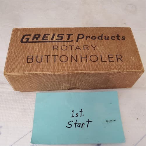 Vintage Sewing Greist Products Rotary Button Holer in Original Box - Image 1
