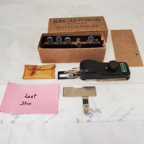Vintage Sewing Greist Products Rotary Button Holer in Original Box - Thumbnail 7
