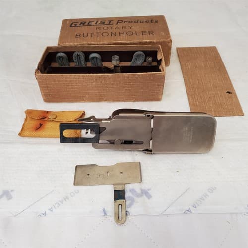 Vintage Sewing Greist Products Rotary Button Holer in Original Box - Thumbnail 6
