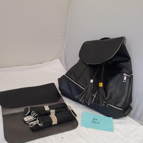 Citi Collective Multiple Use Leather Tote Bag Convertible to Backpack Tassle - Image 1