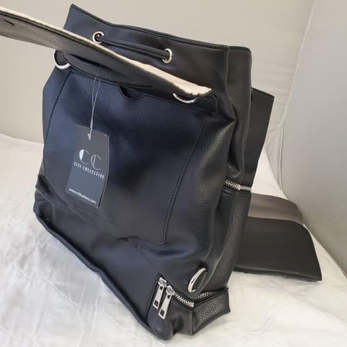 Citi Collective Multiple Use Leather Tote Bag Convertible to Backpack Tassle - Thumbnail 5