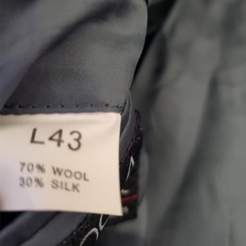 JOS A BANK Gray Cream Box Stripe Mens Wool Silk Blazer Sport Coat Jacket 43L - Thumbnail 5