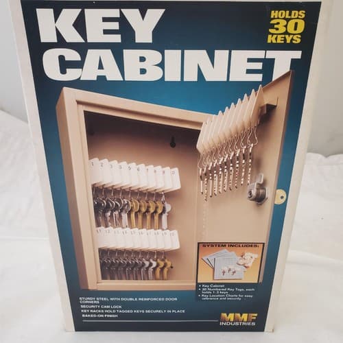 MMF Industries Steel Key Cabinet Holds 30 Keys Lockbox - Thumbnail 2