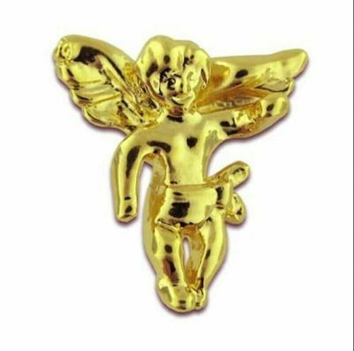 10 Gold Plated Angel Cherub Spiritual Religious Lapel Pins 3/4" - Image 1