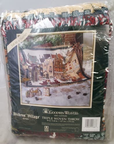 Department 56 Dickens Village Triple Woven Throw Blanket by Goodwin Weavers - Image 1