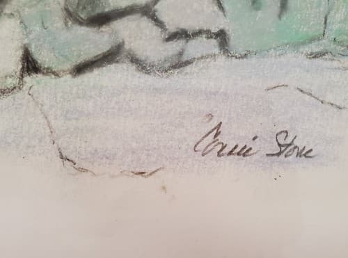 Original Signed Garden Painting Home Decor - Thumbnail 2