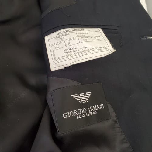 Giorgio Armani 6143 LECOLLEZIONI Wool Black Mens Blazer Coat Jacket 52R - Thumbnail 4