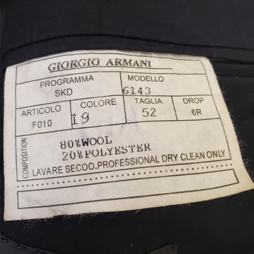 Giorgio Armani 6143 LECOLLEZIONI Wool Black Mens Blazer Coat Jacket 52R - Thumbnail 7