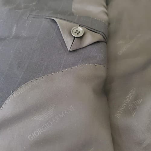 Giorgio Armani 6143 LECOLLEZIONI Wool Black Mens Blazer Coat Jacket 52R - Thumbnail 8