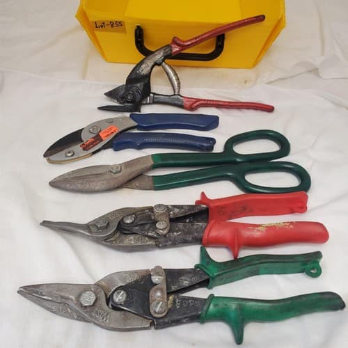 Lot of 5 Metal Snips Shears Pruners Tin Cutting Tools LOT-855 - Image 1