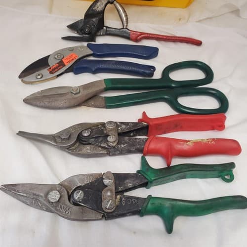 Lot of 5 Metal Snips Shears Pruners Tin Cutting Tools LOT-855 - Thumbnail 6