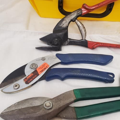 Lot of 5 Metal Snips Shears Pruners Tin Cutting Tools LOT-855 - Thumbnail 5