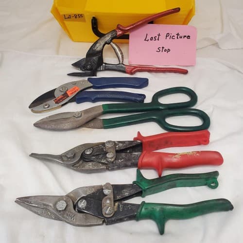 Lot of 5 Metal Snips Shears Pruners Tin Cutting Tools LOT-855 - Thumbnail 8